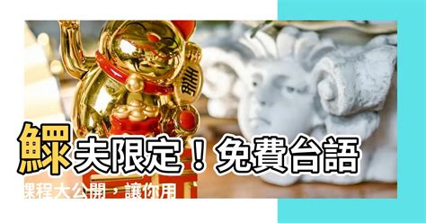 鰥夫台語|【鰥夫台語】鰥夫限定！免費台語課程大公開，讓你用台語唱出情。